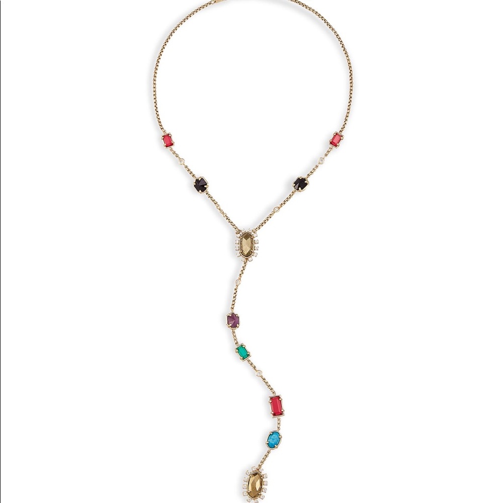 Liesl Y Necklace In Brass Kendra Scott